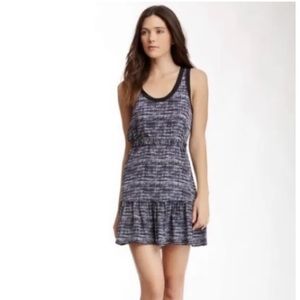 Joie Navy & White Sleeveless Dress with Ruffle Hem Sz M